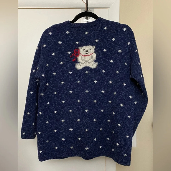 Vintage Marisa Christina Wool/Cotton/Angora Teddy Bear Winter Sweater Size M - Picture 2 of 6